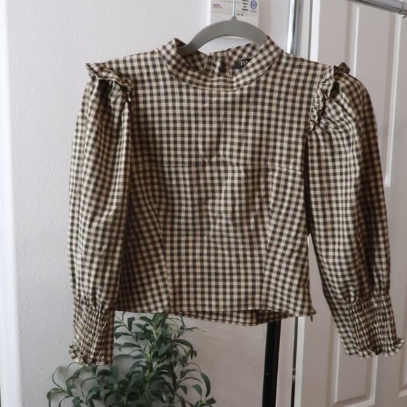 cropped balloon long sleeve top from Zara - Picture 2 of 7